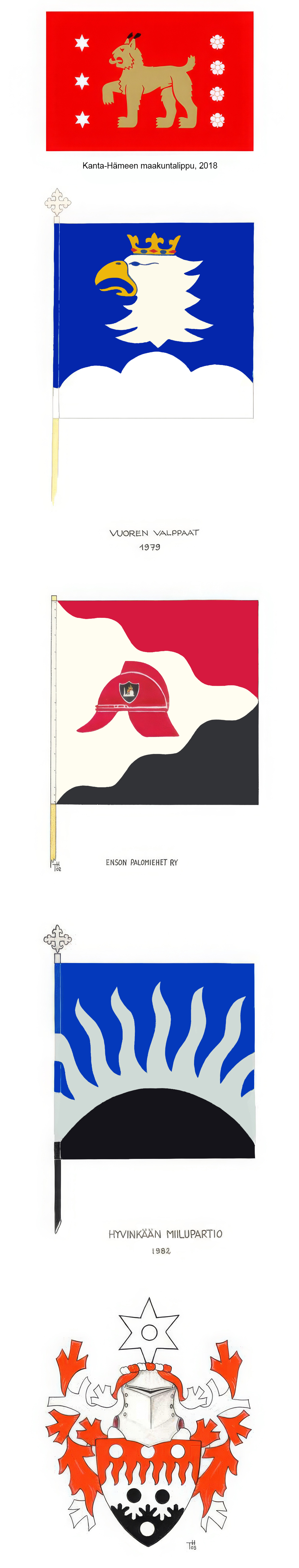 Lippuja ja vaakunoita